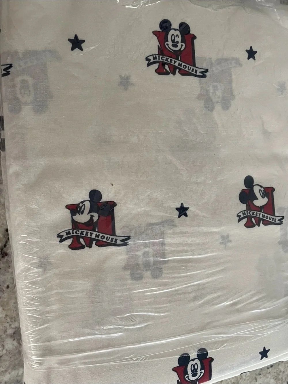 Vintage 90s Disney Mickey twin sheet set 3 piece new in package Wamsutta